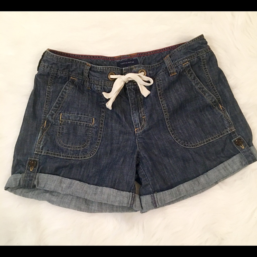 Tommy Hilfiger drawstring denim shorts size 6